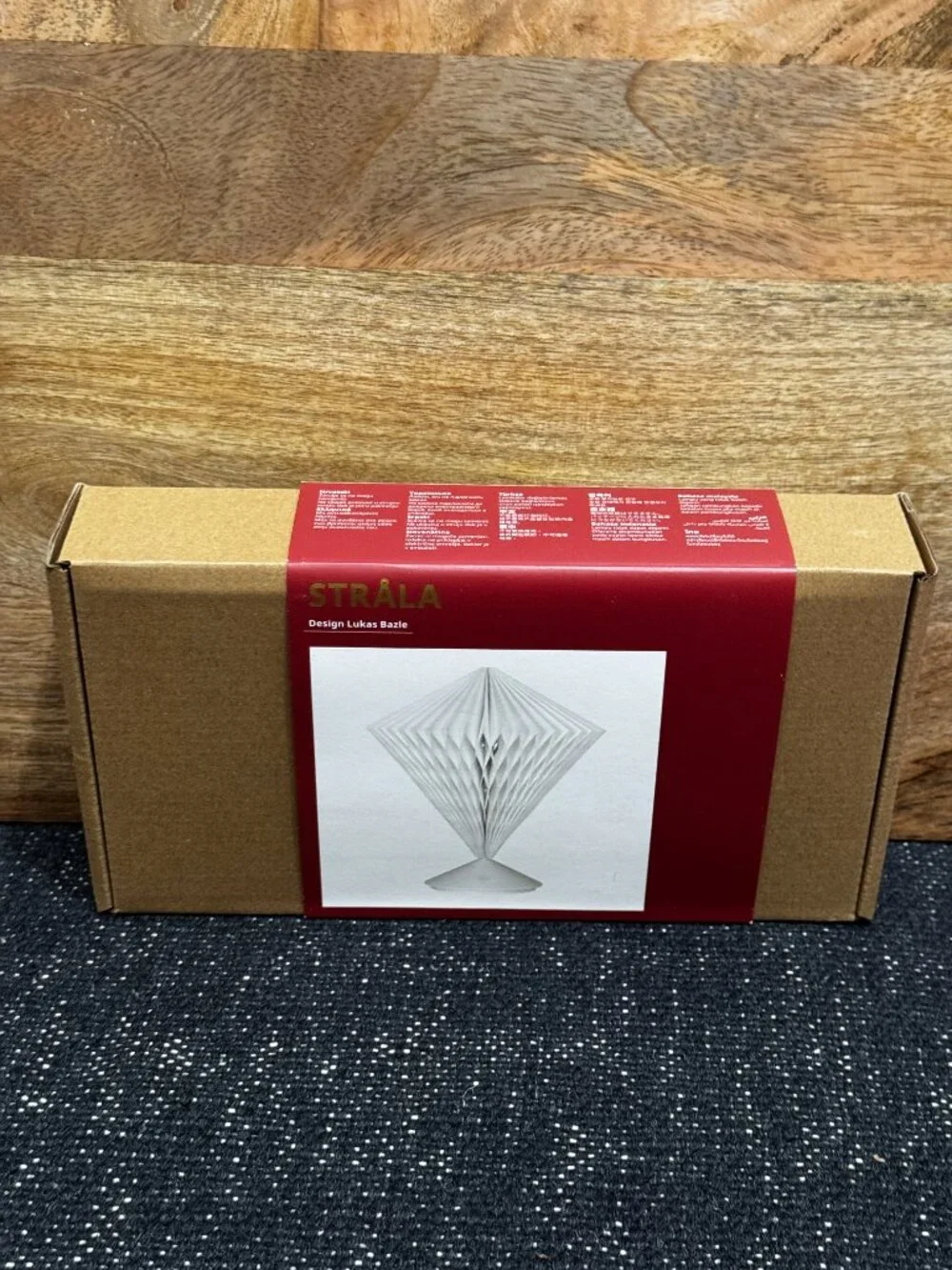 IKEA STRÅLA Pleated Diamond-Shaped LED Table Lamp, White, Article 106.066.40